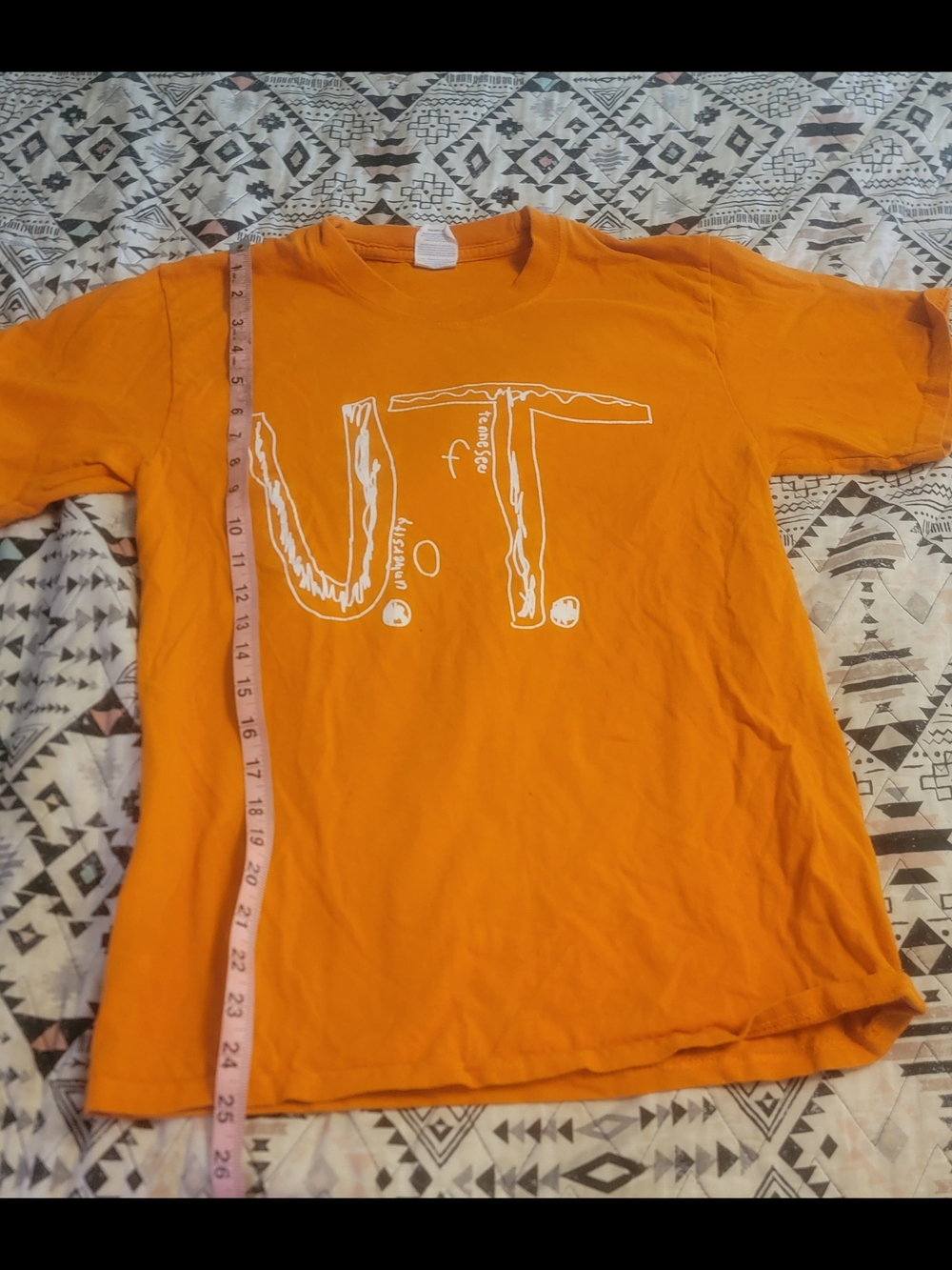 Port and Company Orange Short Sleeve Tee with White Graphic